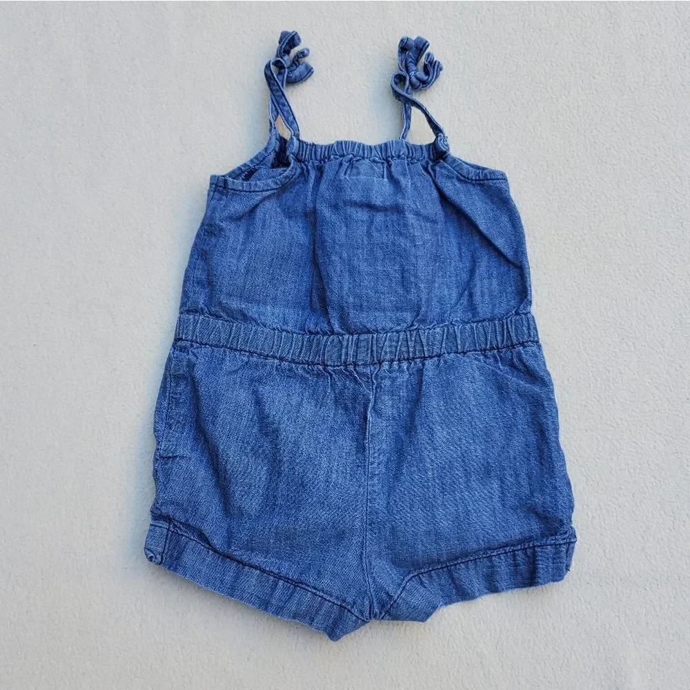 Old Navy Medium Wash Denim Tank Top Romper 12-18 Months